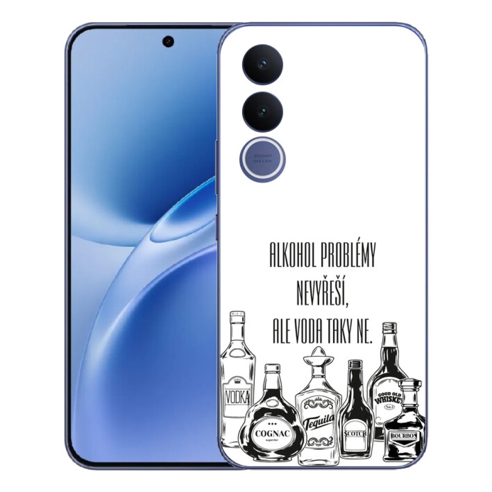 Gélový kryt mmCase na Vivo V70 FE - vtipný text biele pozadie