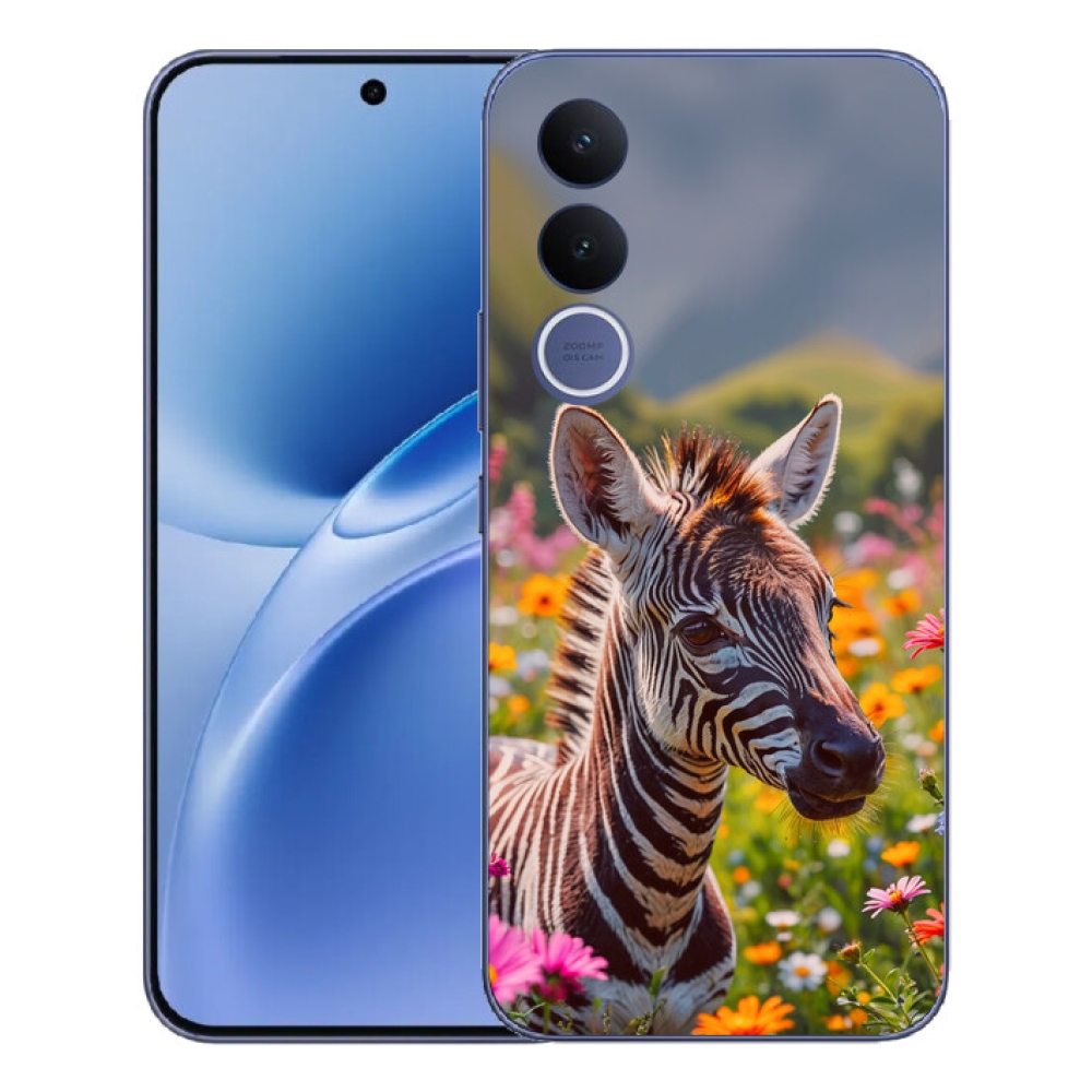 Gélový kryt mmCase na Vivo V70 FE - zebra na lúke