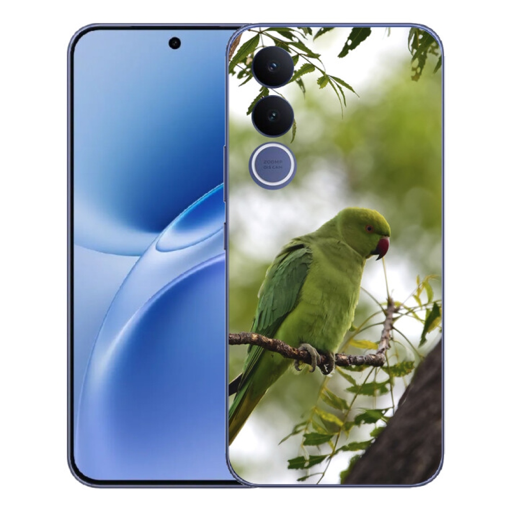 Gélový kryt mmCase na Vivo V70 FE - zelený papagáj