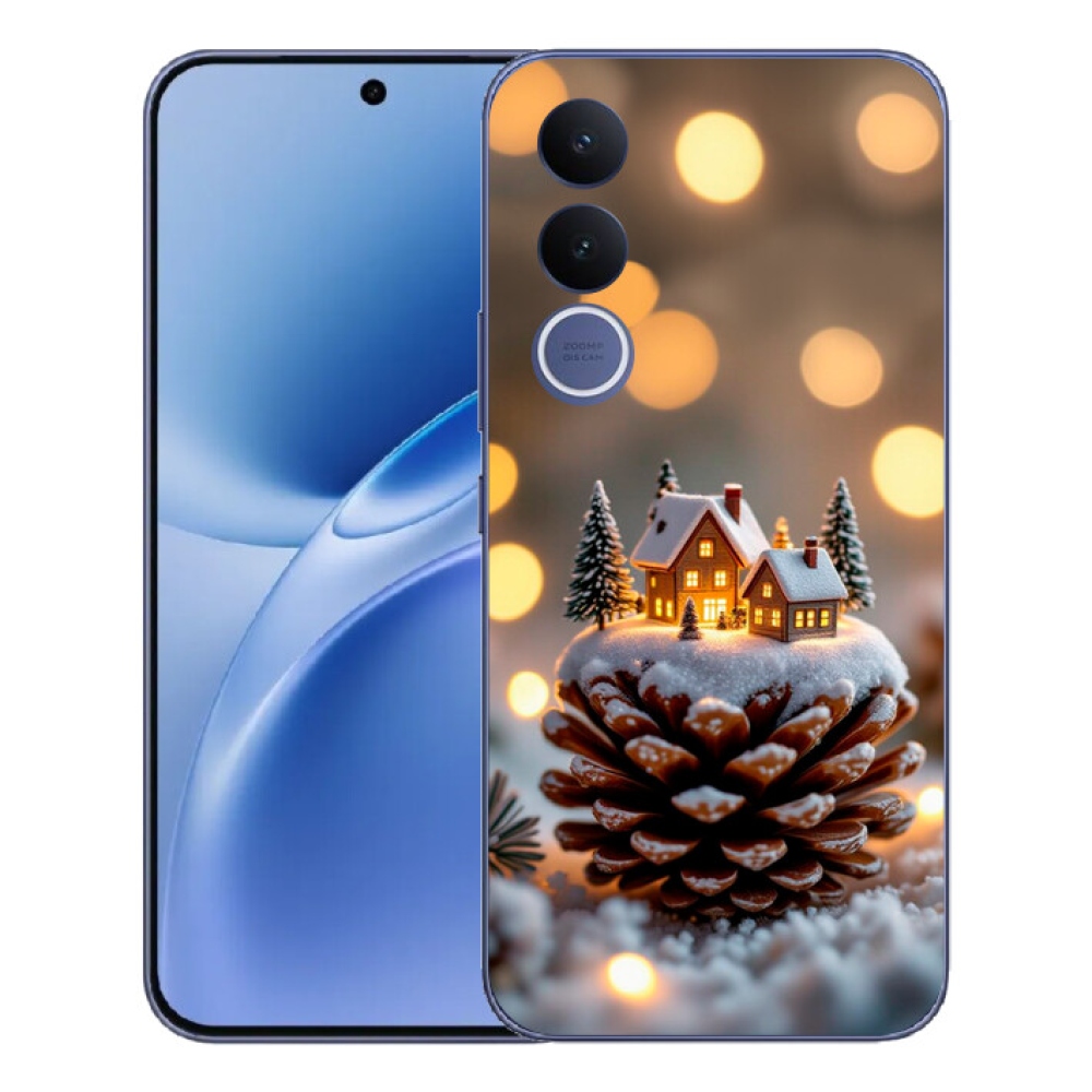 Gélový kryt mmCase na Vivo V70 FE - zimná dedinka