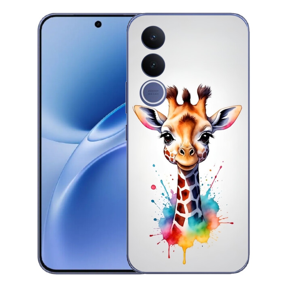 Gélový kryt mmCase na Vivo V70 FE - žirafa 1