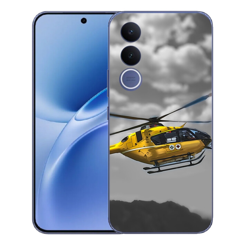 Gélový kryt mmCase na Vivo V70 FE - žltá helikoptéra
