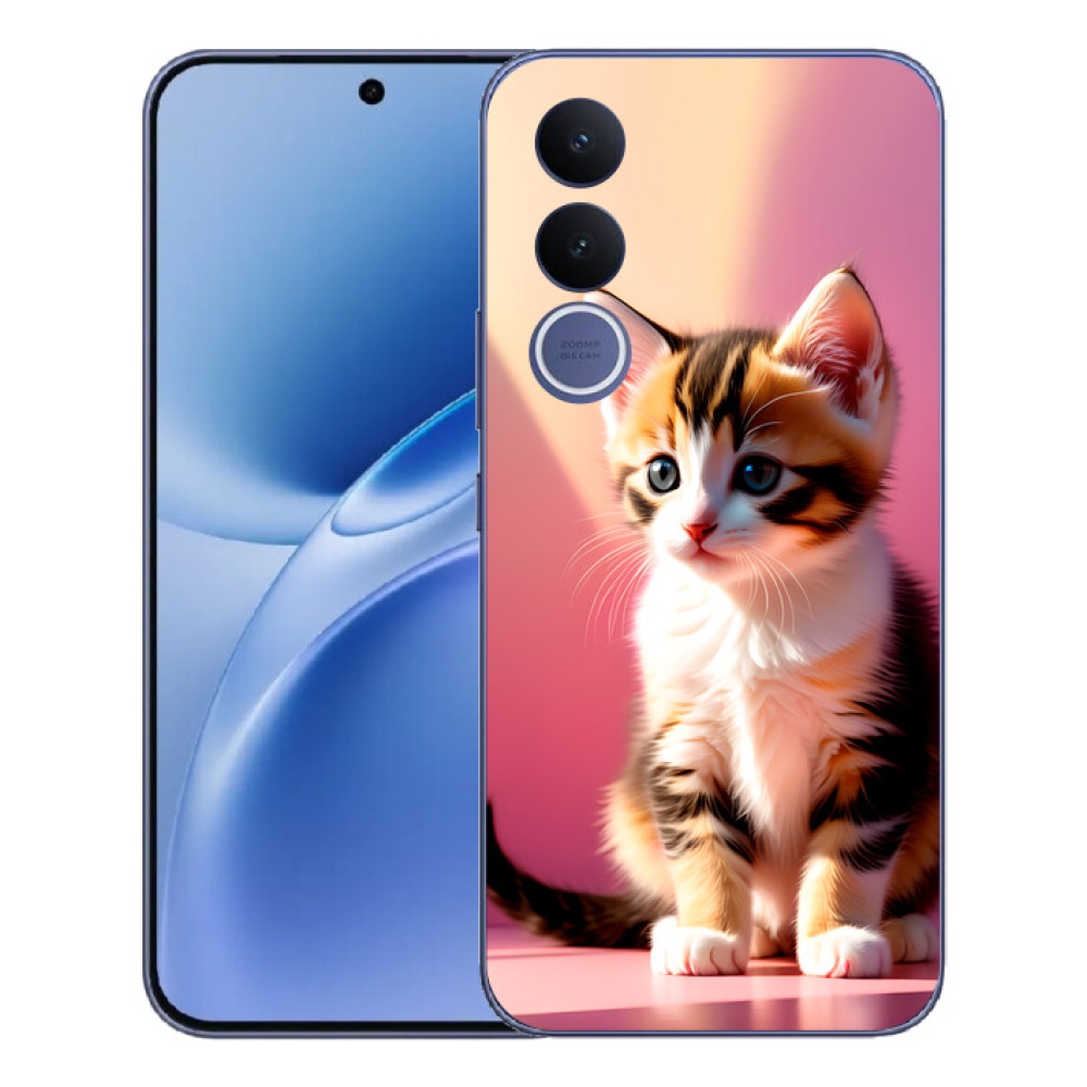 Gélový kryt mmCase na Vivo V70 FE - zvedavé mačiatko 2