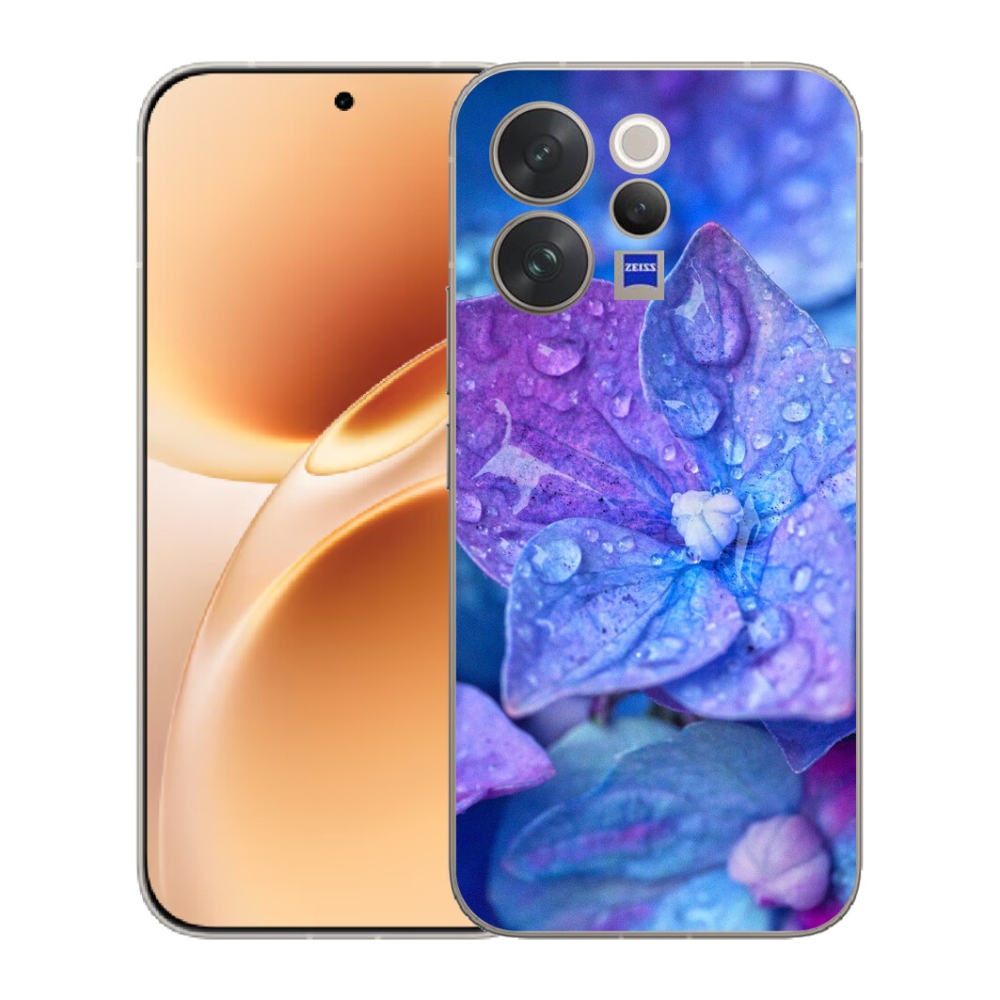 Gélový kryt mmCase na Vivo V70 - fialový kvet