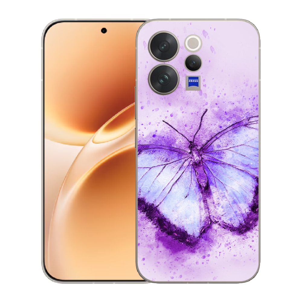Gélový kryt mmCase na Vivo V70 - fialový motýľ
