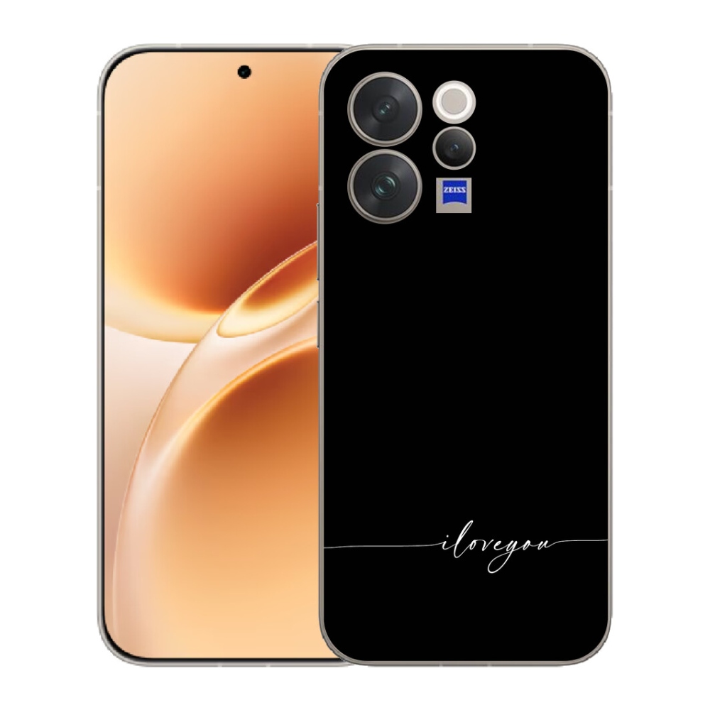 Gélový kryt mmCase na Vivo V70 - I love you čierne pozadie