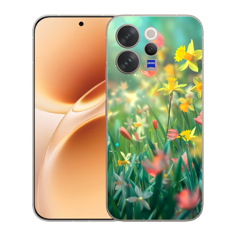 Gélový kryt mmCase na Vivo V70 - jarné kvety