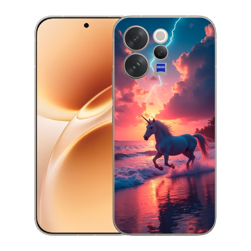 Gélový kryt mmCase na Vivo V70 - jednorožec na pláži