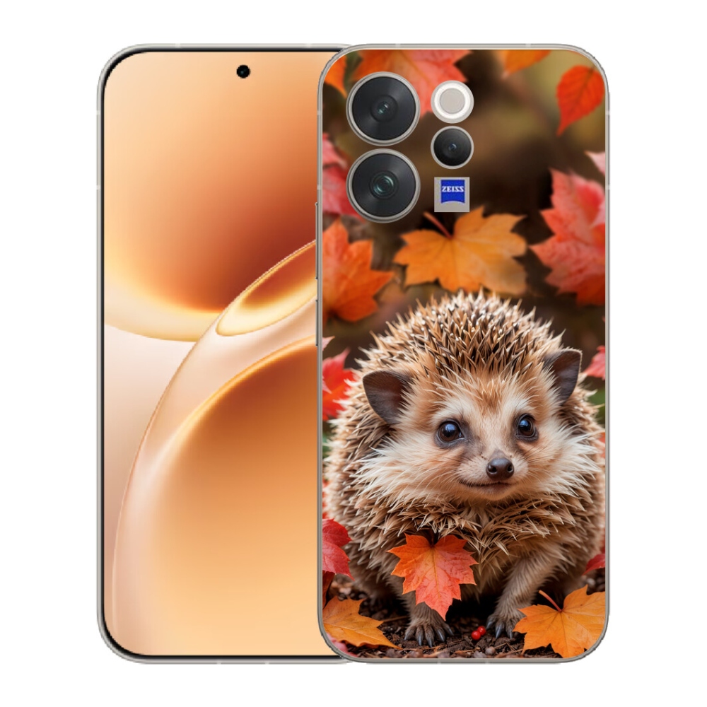 Gélový kryt mmCase na Vivo V70 - ježko v lístí