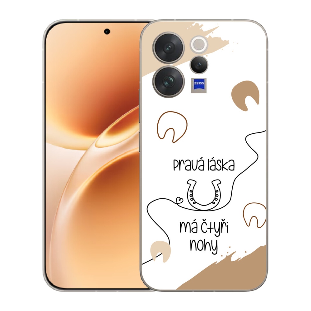 Gélový kryt mmCase na Vivo V70 - konský motív biele pozadie