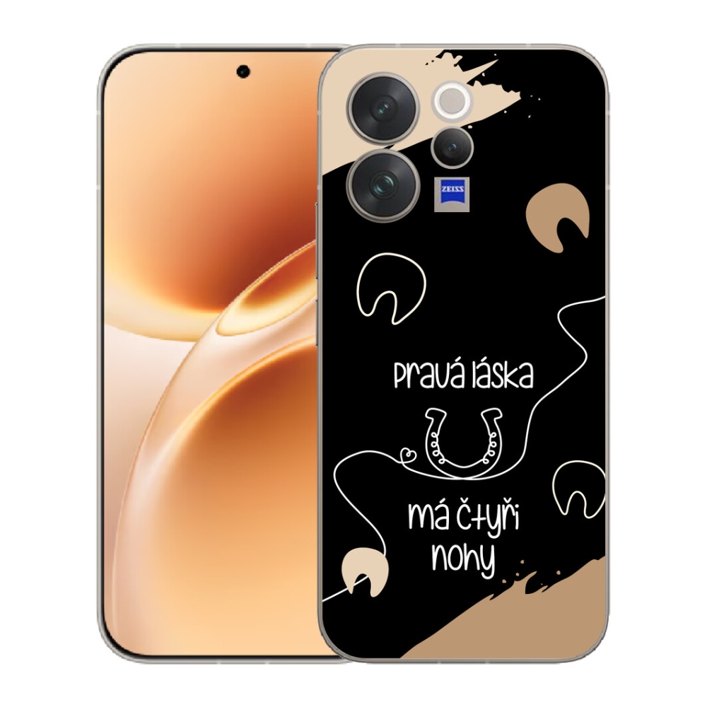 Gélový kryt mmCase na Vivo V70 - konský motív čierne pozadie
