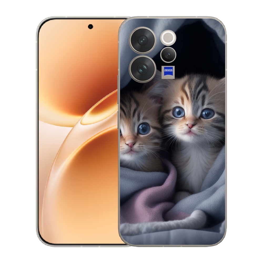 Gélový kryt mmCase na Vivo V70 - mačacie duo 2