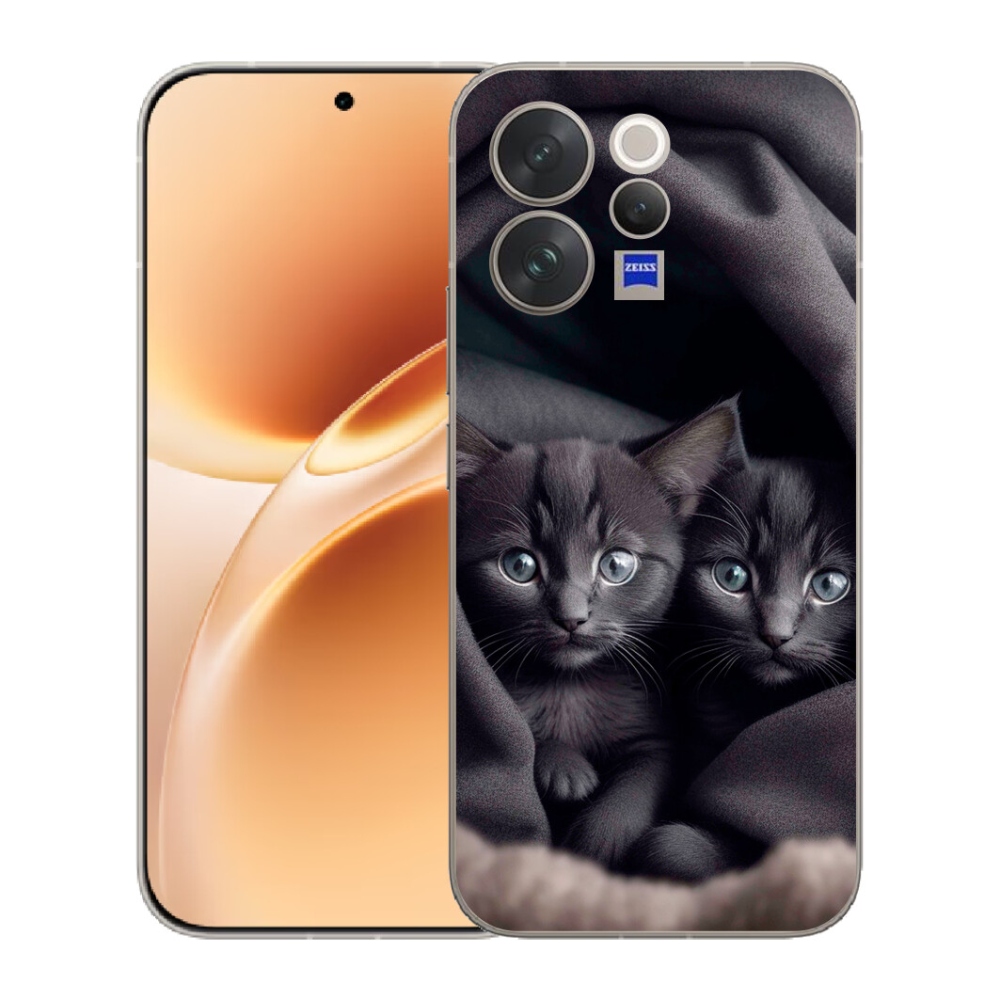 Gélový kryt mmCase na Vivo V70 - mačacie duo