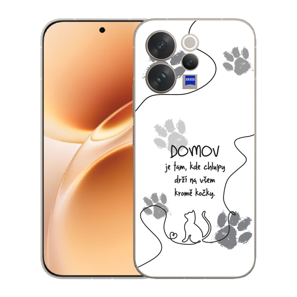 Gélový kryt mmCase na Vivo V70 - mačacie motív biele pozadie