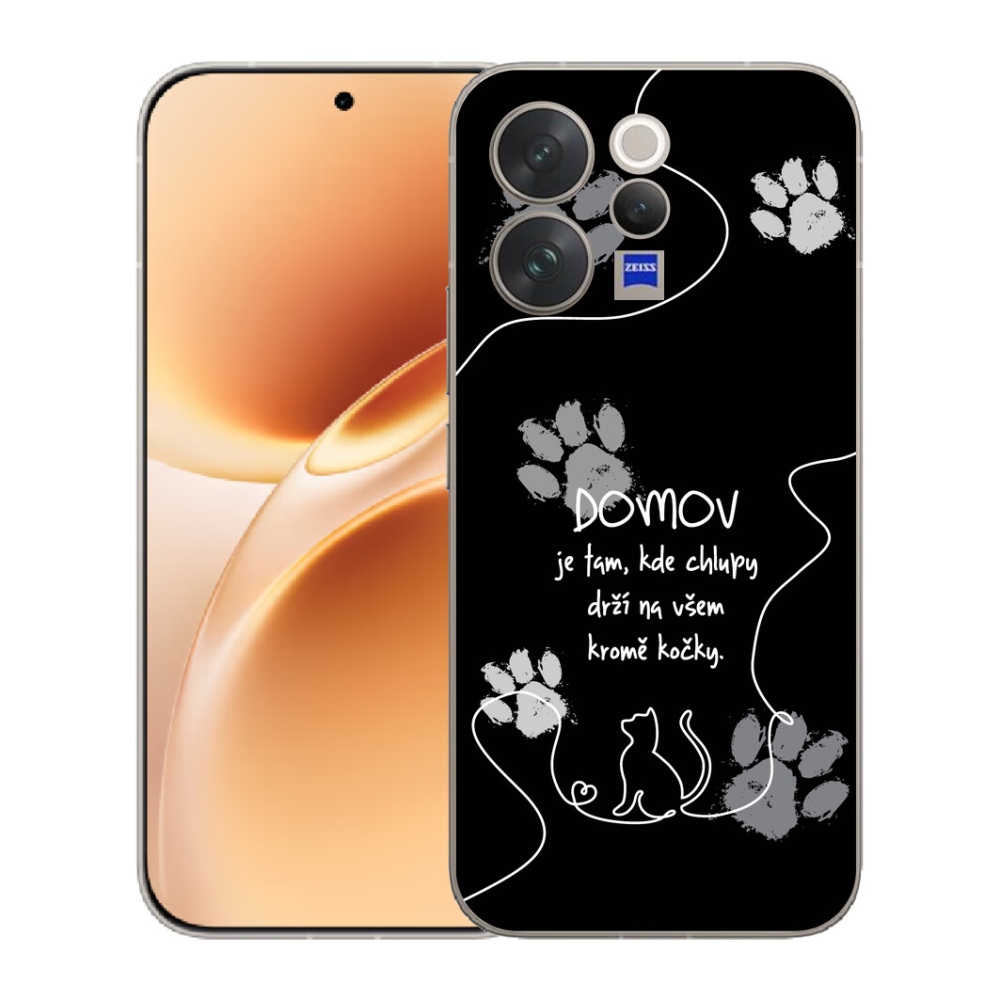 Gélový kryt mmCase na Vivo V70 - mačacie motív čierne pozadie