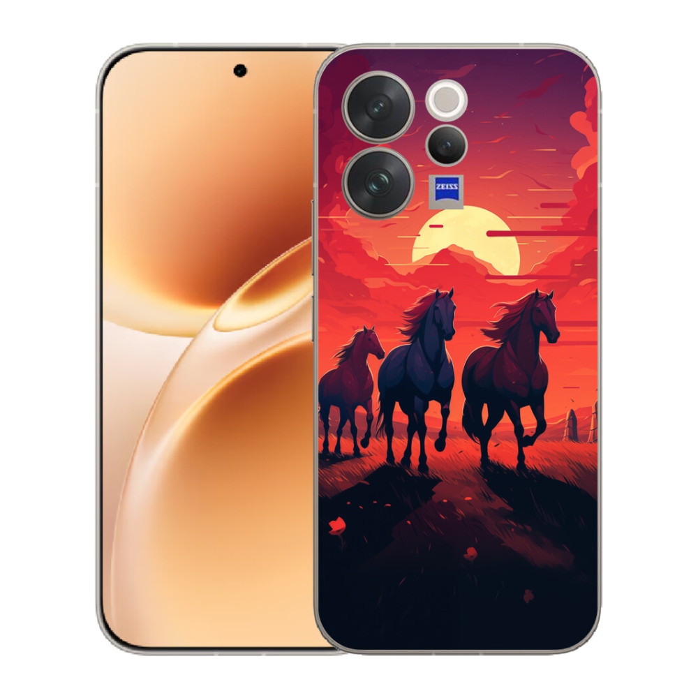 Gélový kryt mmCase na Vivo V70 - kone a západ slnka