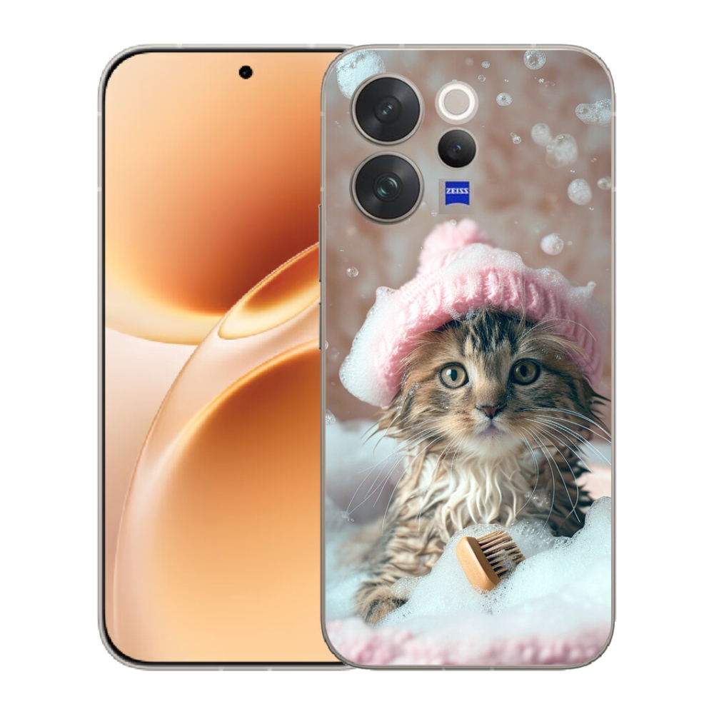 Gélový kryt mmCase na Vivo V70 - mačiatko a kúpeľ