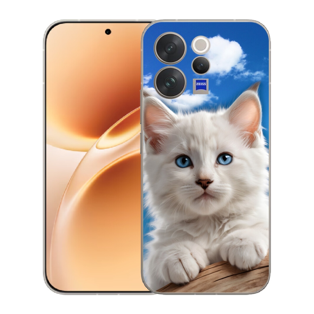 Gélový kryt mmCase na Vivo V70 - mačiatko a oblaky