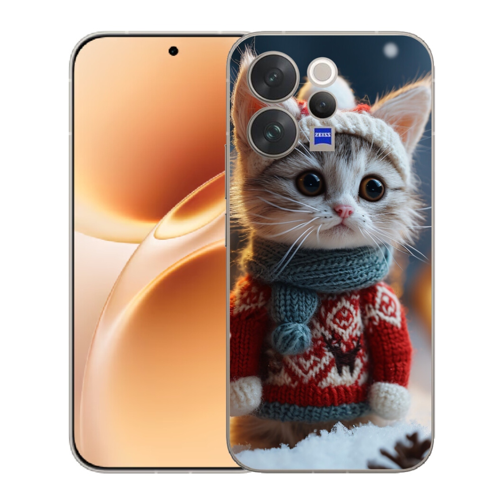 Gélový kryt mmCase na Vivo V70 - mačiatko vo svetri