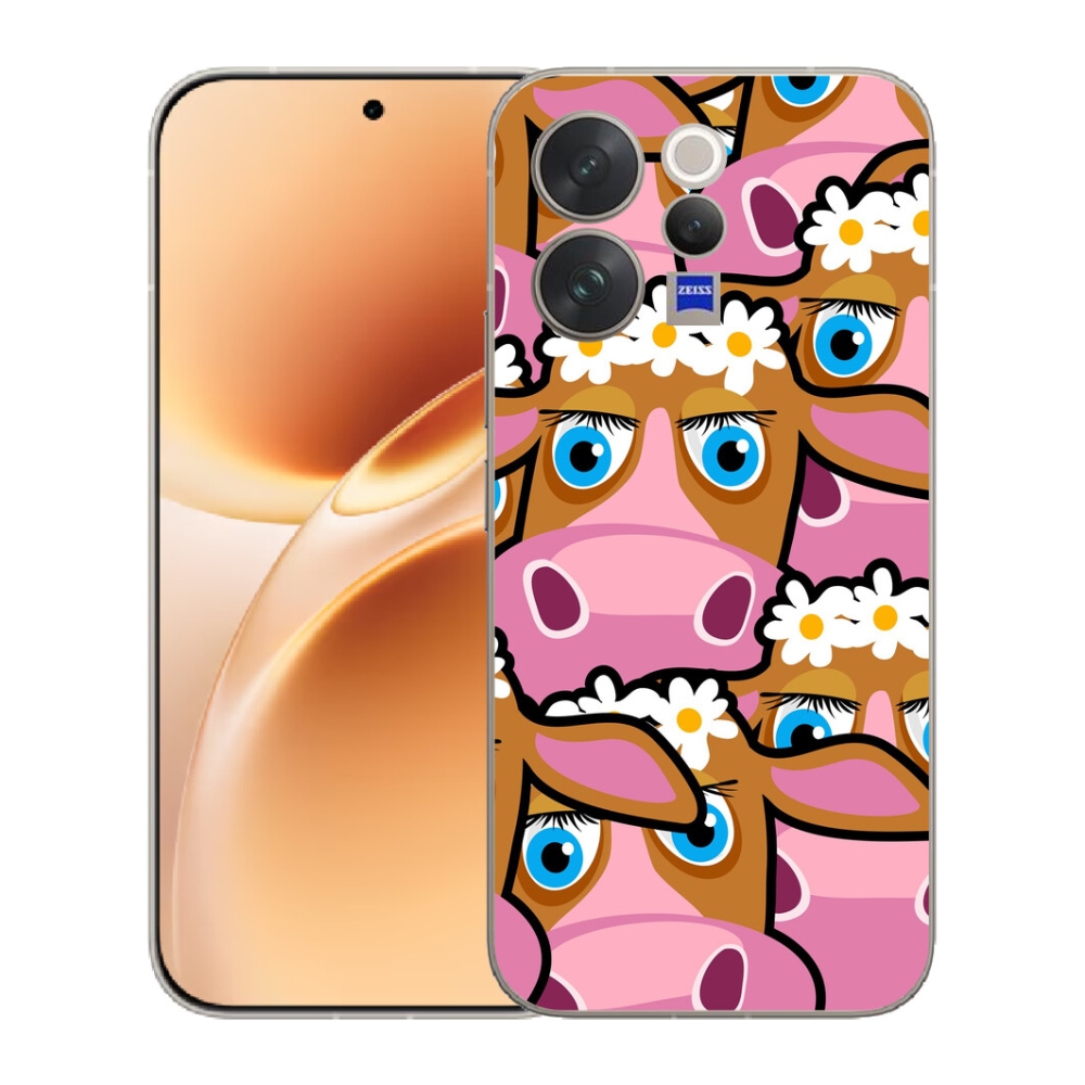 Gélový kryt mmCase na Vivo V70 - kreslené kravičky