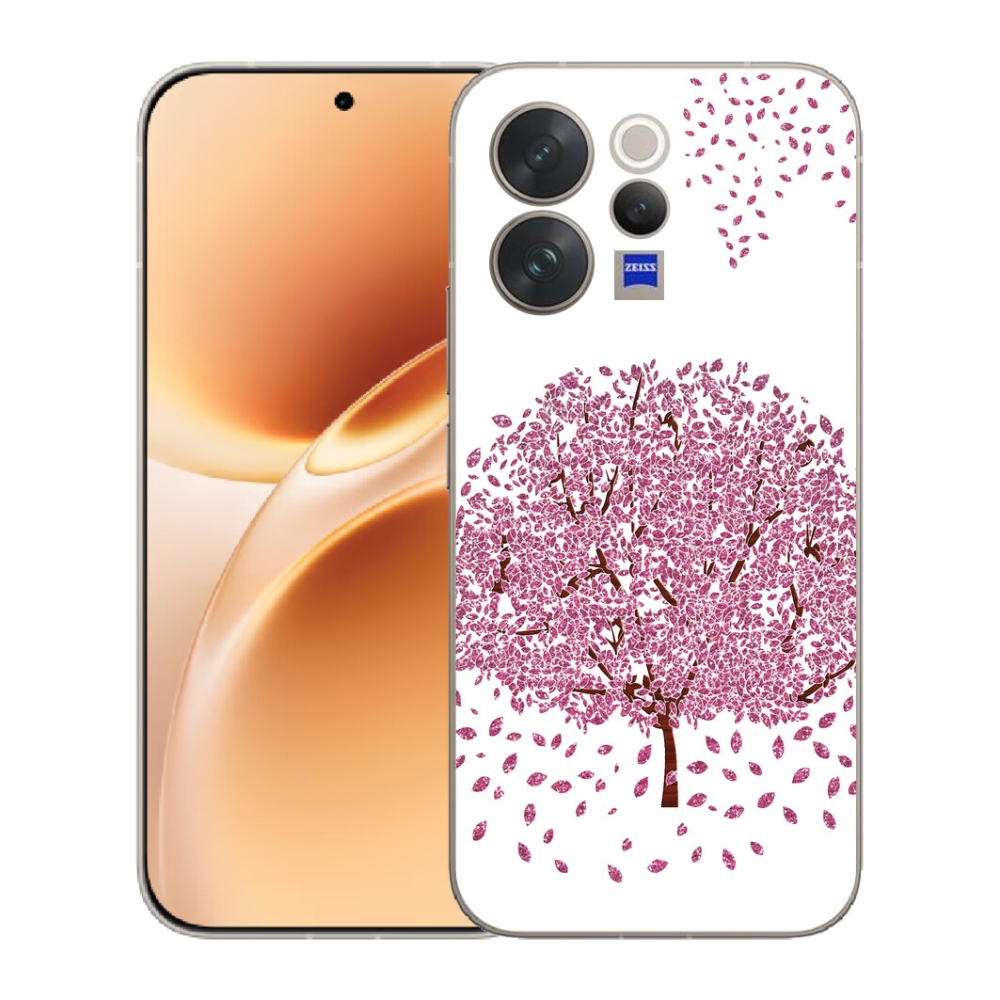 Gélový kryt mmCase na Vivo V70 - kreslený strom s listami