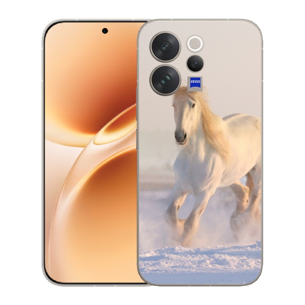 Gélový kryt mmCase na Vivo V70 - kôň v snehu