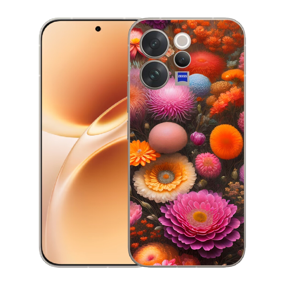 Gélový kryt mmCase na Vivo V70 - kvetinová kompozícia