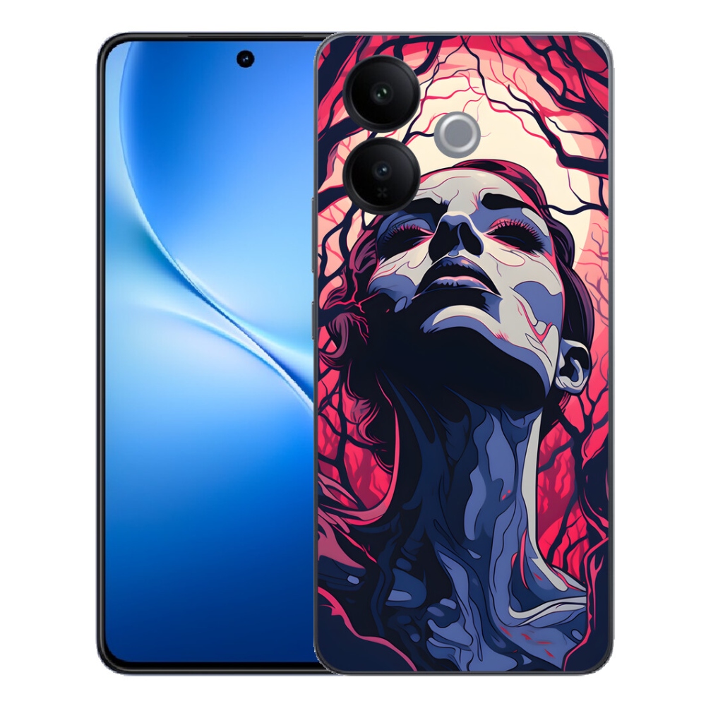 Gélový kryt mmCase na Vivo V70 Lite 5G - abstraktná tvár
