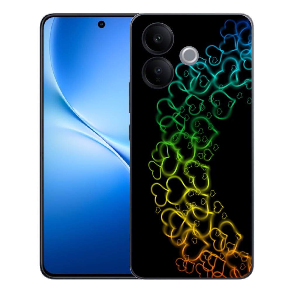Gélový kryt mmCase na Vivo V70 Lite 5G - farebné srdiečka