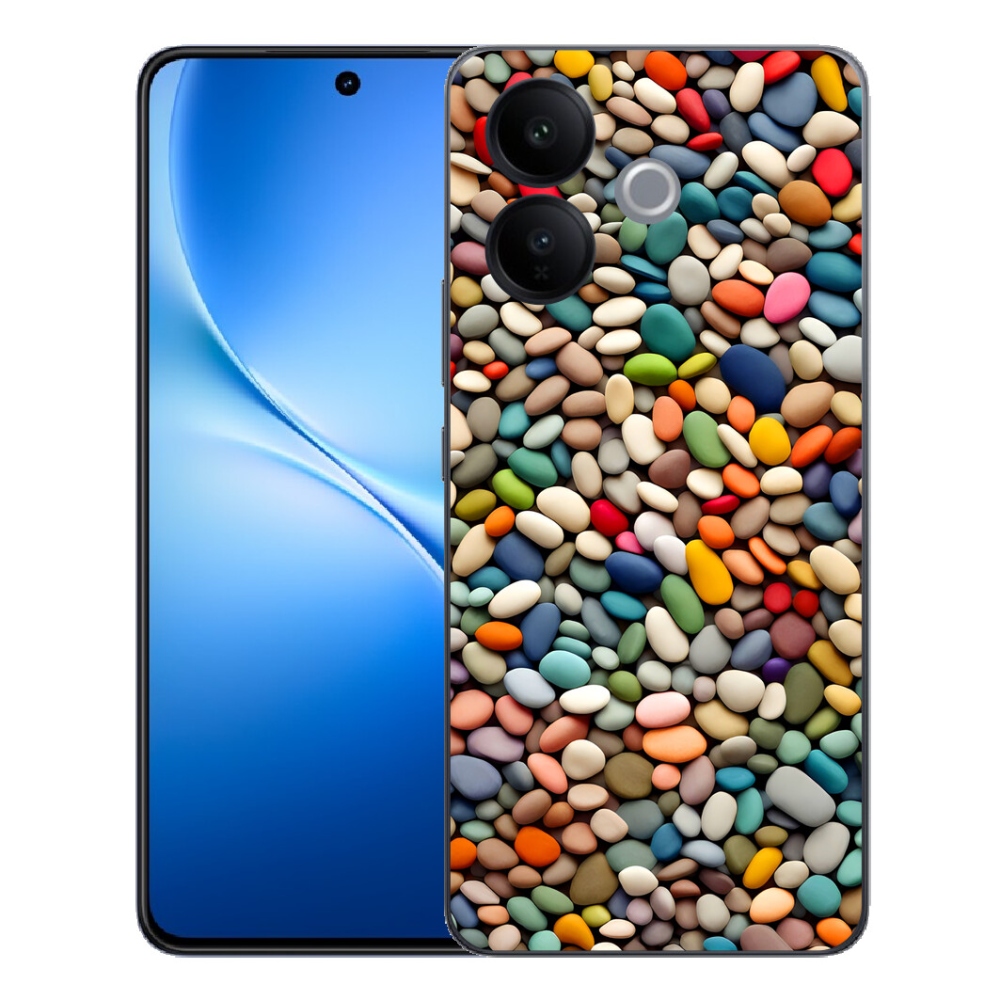 Gélový kryt mmCase na Vivo V70 Lite 5G - farebné kamienky 2