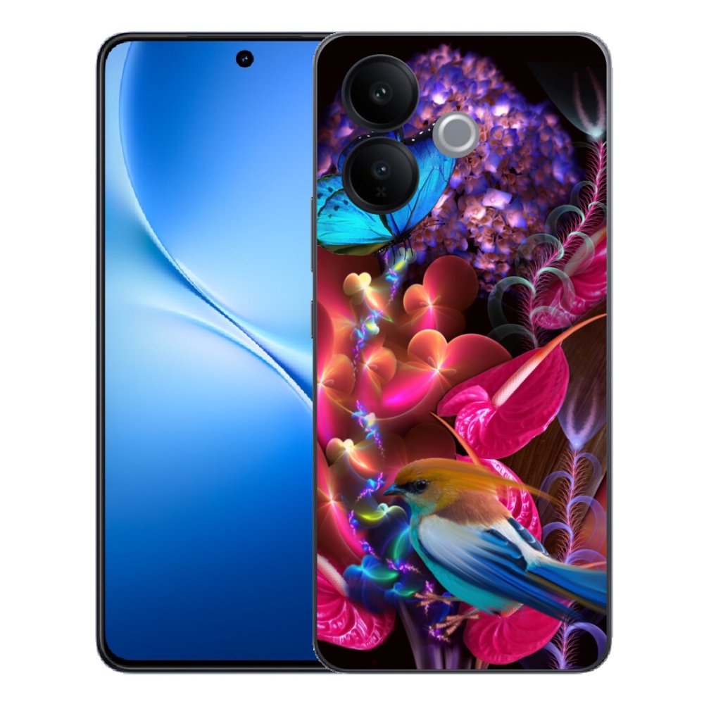Gélový kryt mmCase na Vivo V70 Lite 5G - farebné kvety