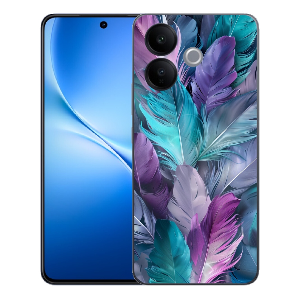 Gélový kryt mmCase na Vivo V70 Lite 5G - farebné perie 2