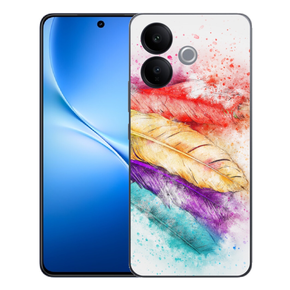 Gélový kryt mmCase na Vivo V70 Lite 5G - farebné perie