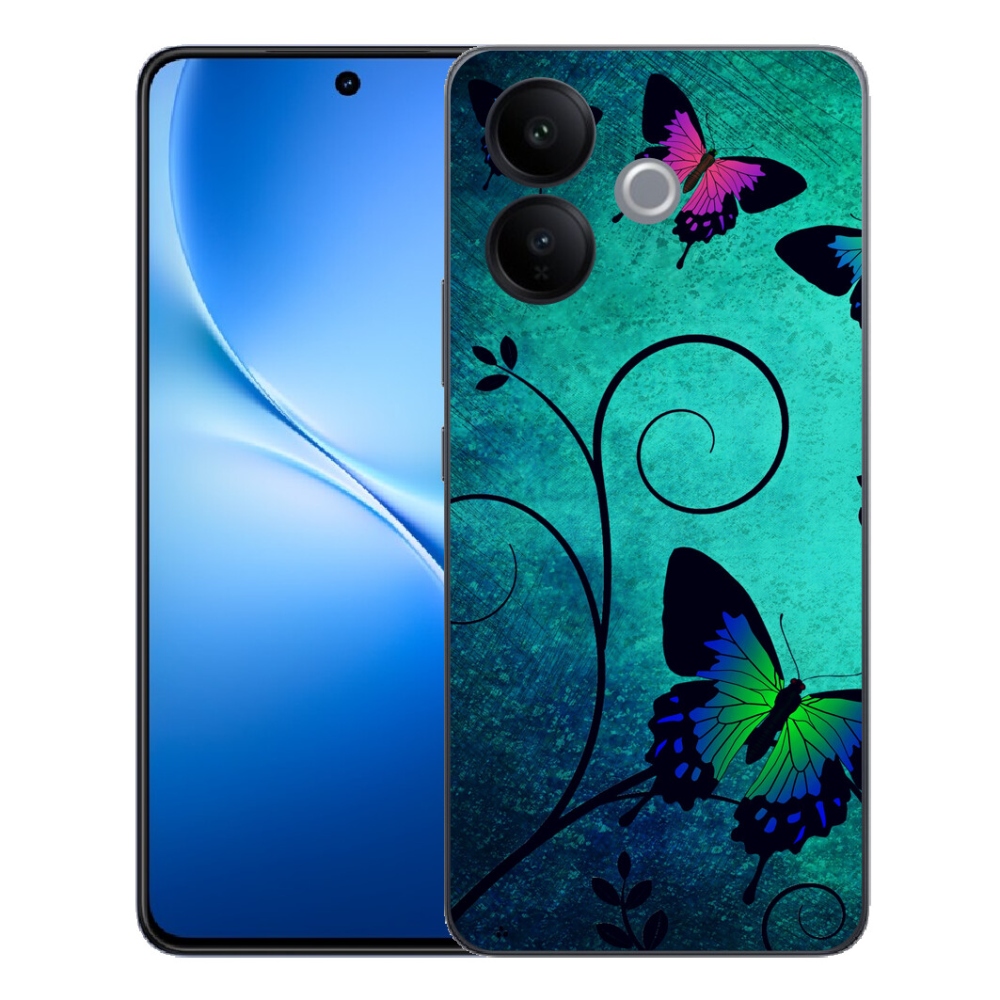 Gélový kryt mmCase na Vivo V70 Lite 5G - farební motýle