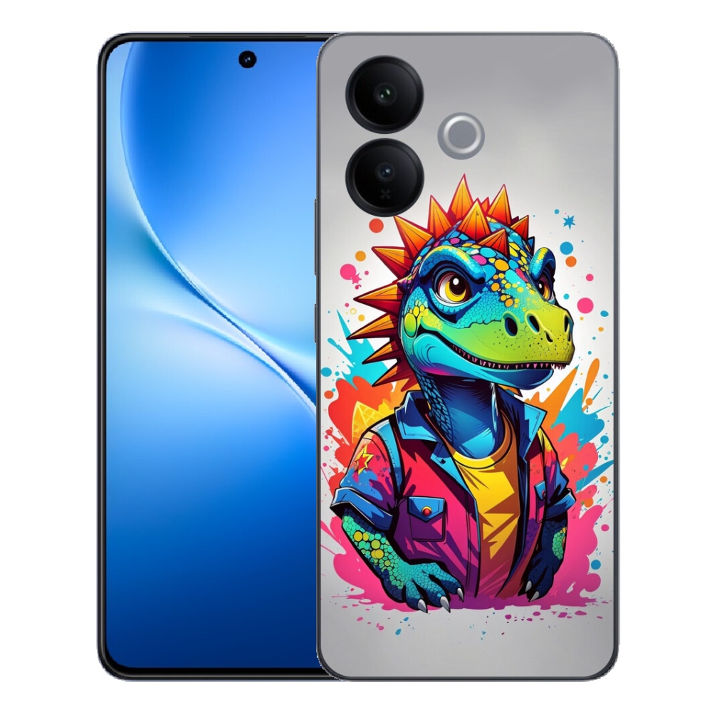 Gélový kryt mmCase na Vivo V70 Lite 5G - farebný dinosaurus