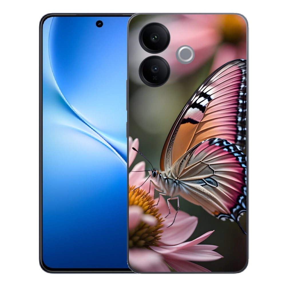 Gélový kryt mmCase na Vivo V70 Lite 5G - farebný motýľ