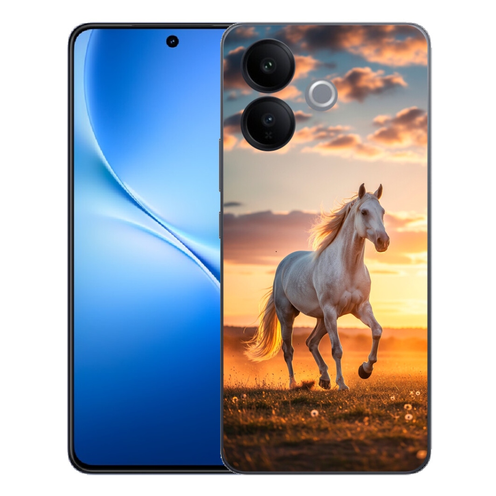 Gélový kryt mmCase na Vivo V70 Lite 5G - bežiaci biely kôň 2