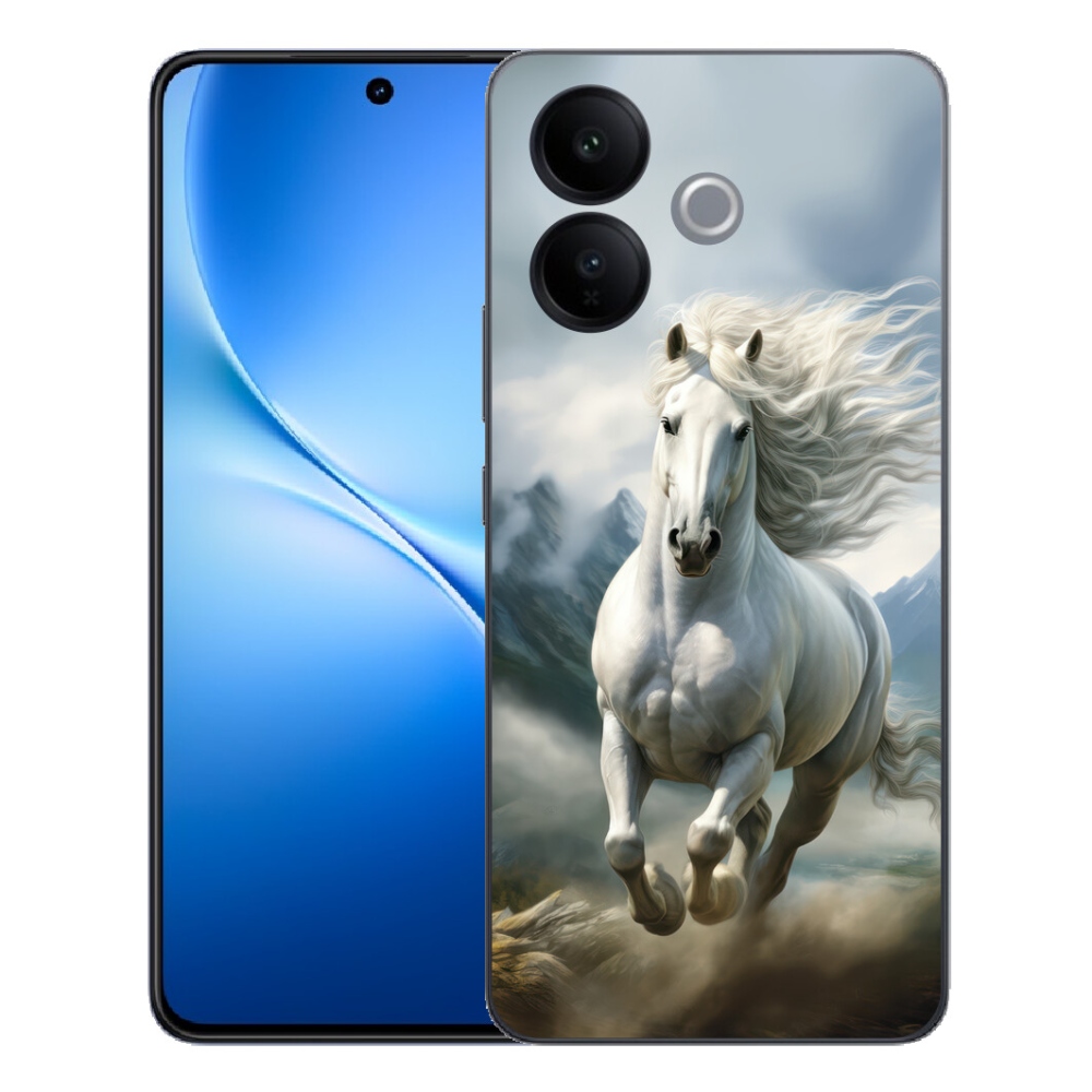 Gélový kryt mmCase na Vivo V70 Lite 5G - bežiaci biely kôň 3