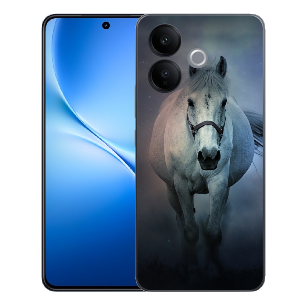 Gélový kryt mmCase na Vivo V70 Lite 5G - bežiaci biely kôň