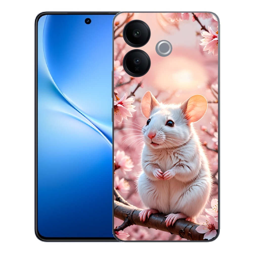 Gélový kryt mmCase na Vivo V70 Lite 5G - biela myš na vetve