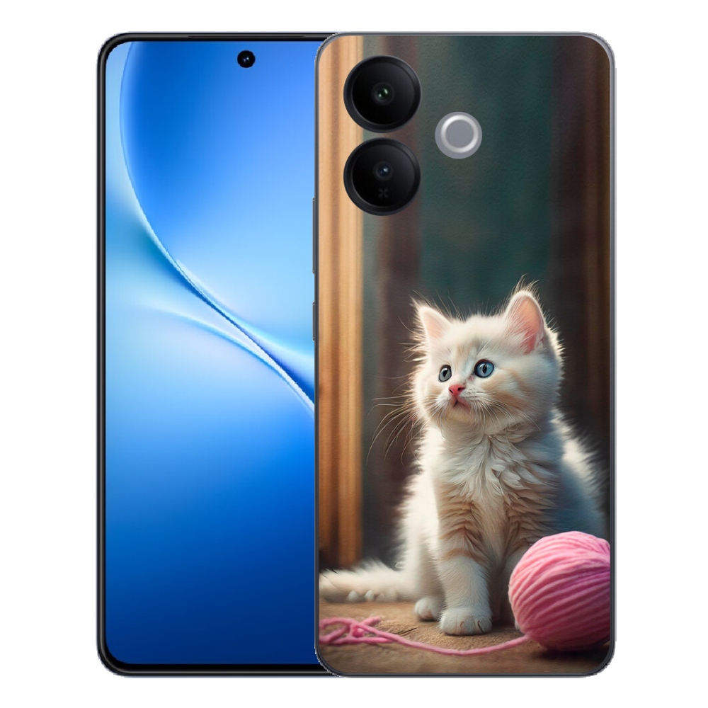Gélový kryt mmCase na Vivo V70 Lite 5G - biele mačiatko 2