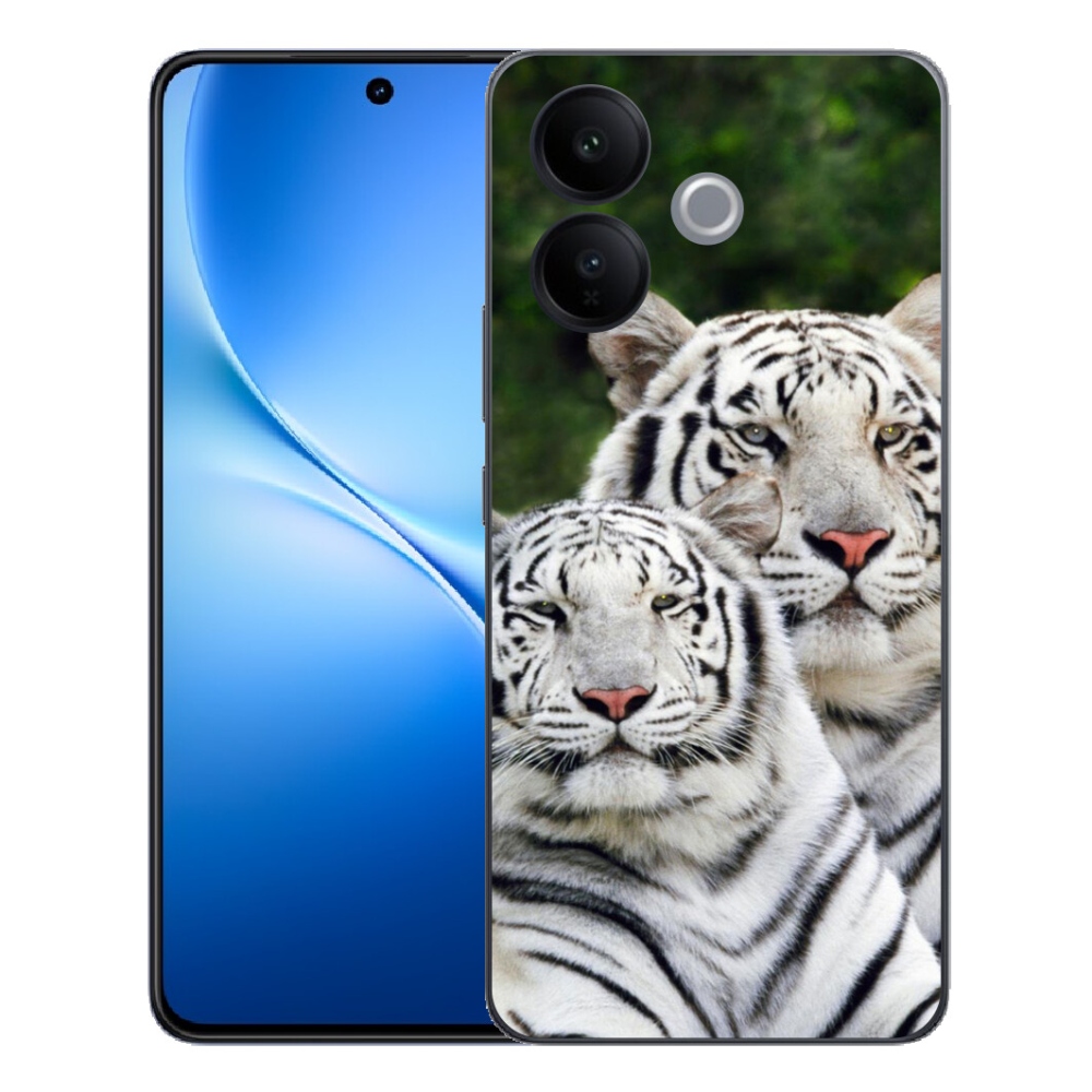 Gélový kryt mmCase na Vivo V70 Lite 5G - bieli tigre