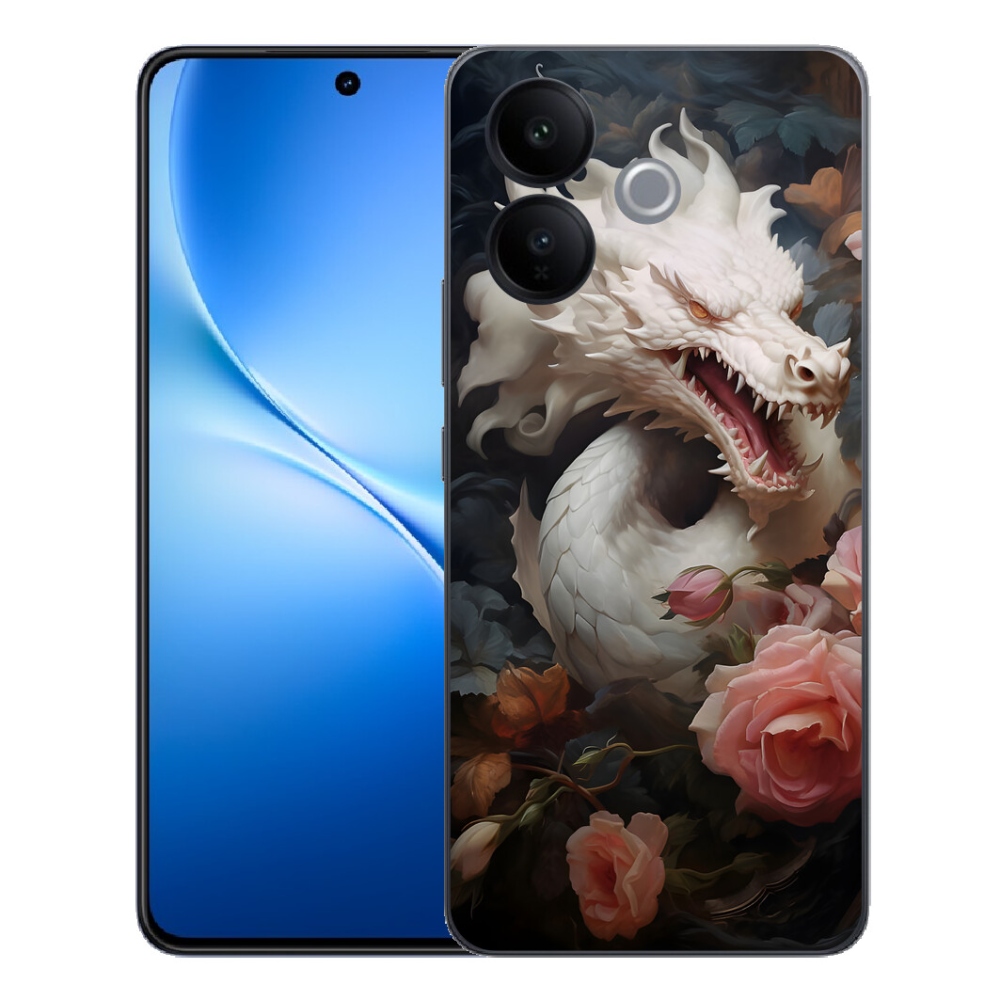 Gélový kryt mmCase na Vivo V70 Lite 5G - biely drak