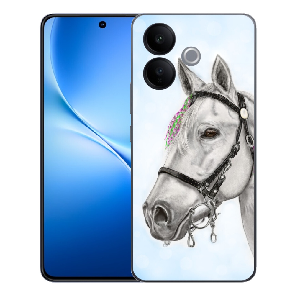 Gélový kryt mmCase na Vivo V70 Lite 5G - biely kôň 1
