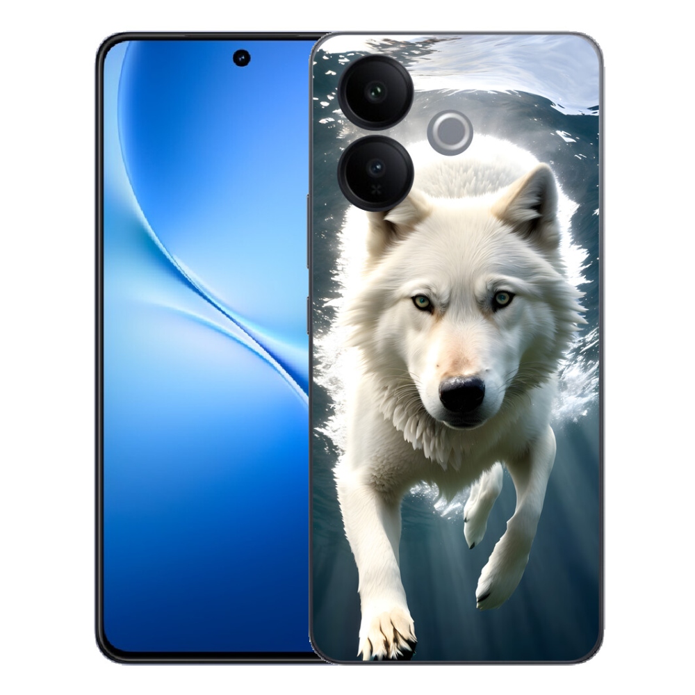 Gélový kryt mmCase na Vivo V70 Lite 5G - biely vlk