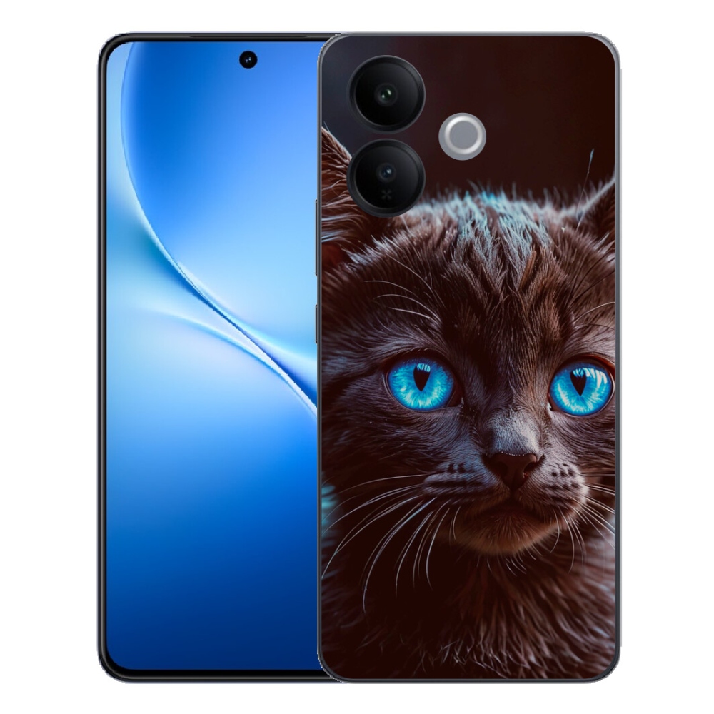 Gélový kryt mmCase na Vivo V70 Lite 5G - čierne mačiatko 2