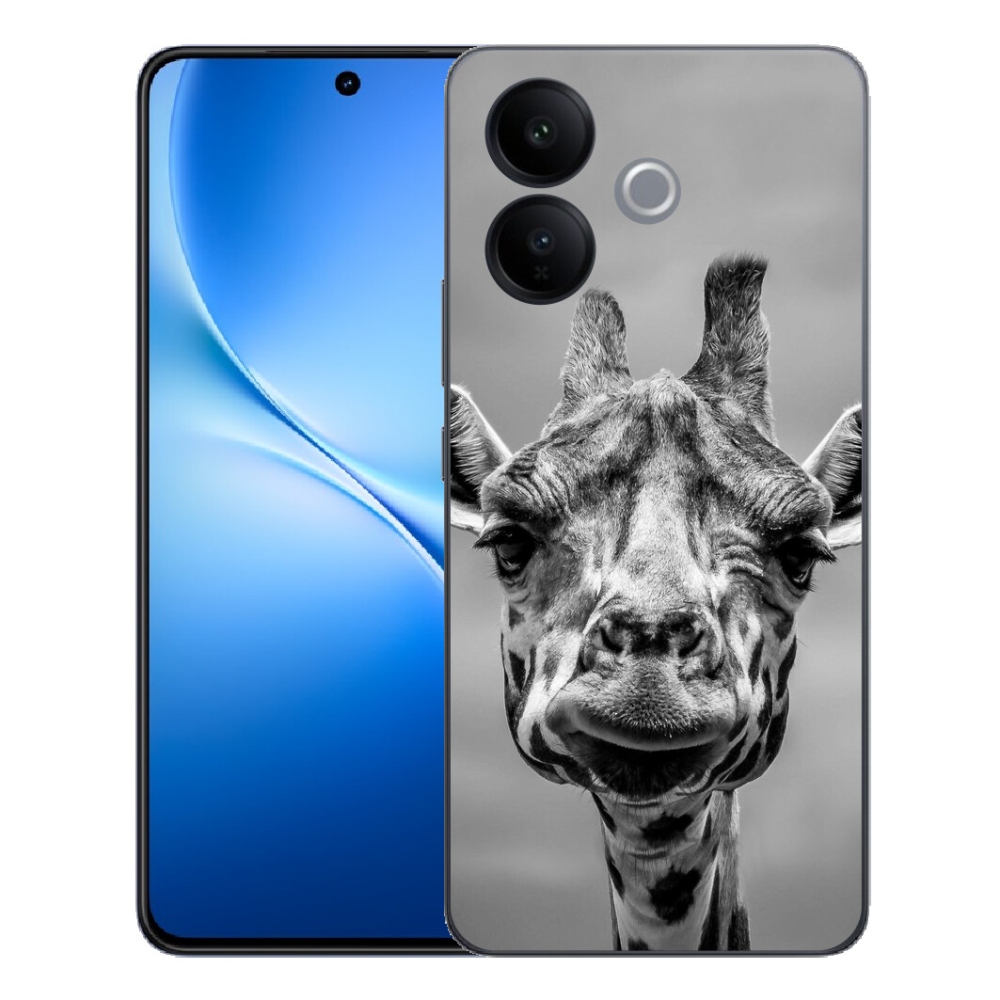 Gélový kryt mmCase na Vivo V70 Lite 5G - čiernobiela žirafa