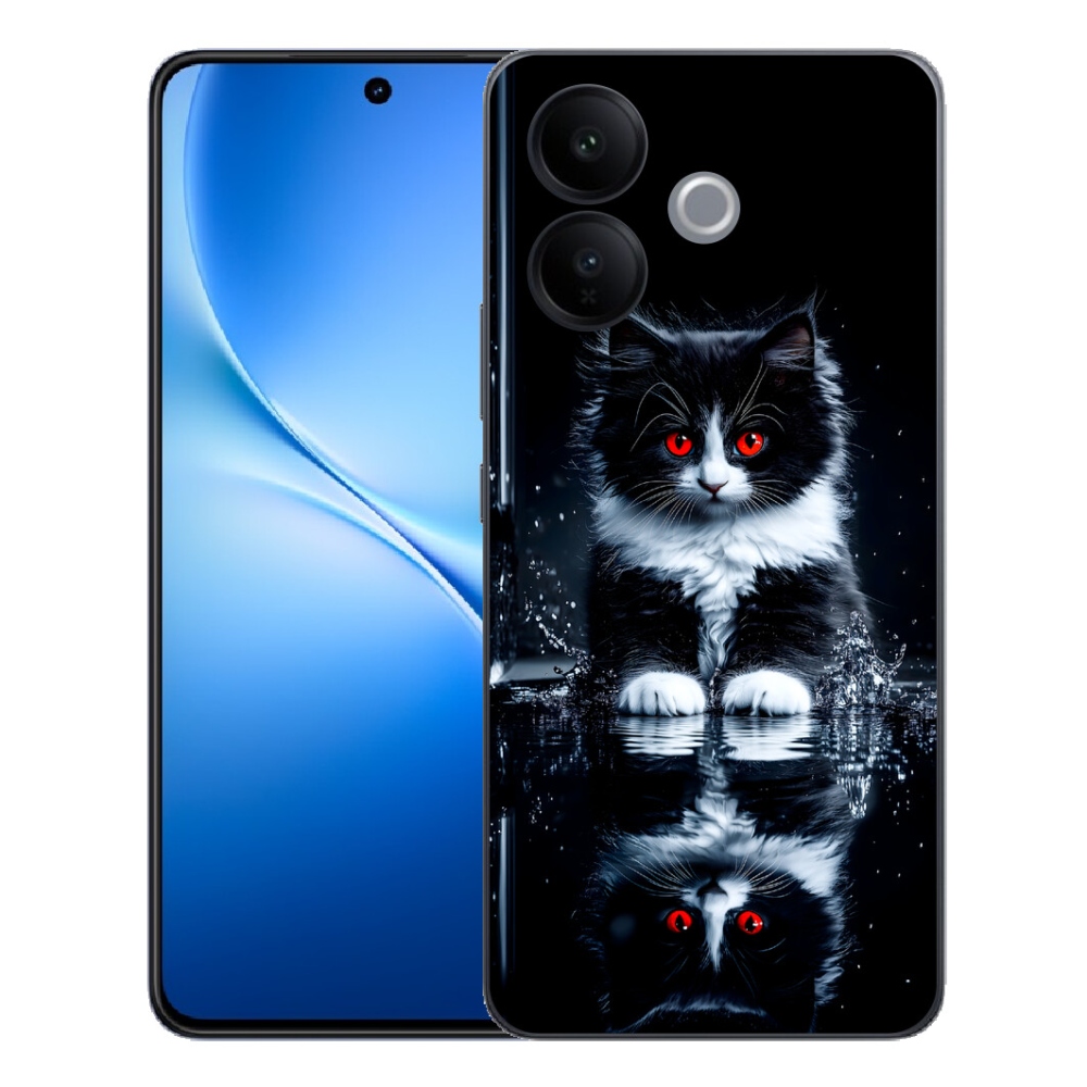 Gélový kryt mmCase na Vivo V70 Lite 5G - čiernobiele mačiatko