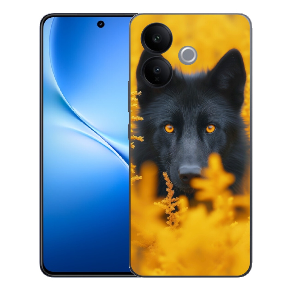 Gélový kryt mmCase na Vivo V70 Lite 5G - čierny vlk 2