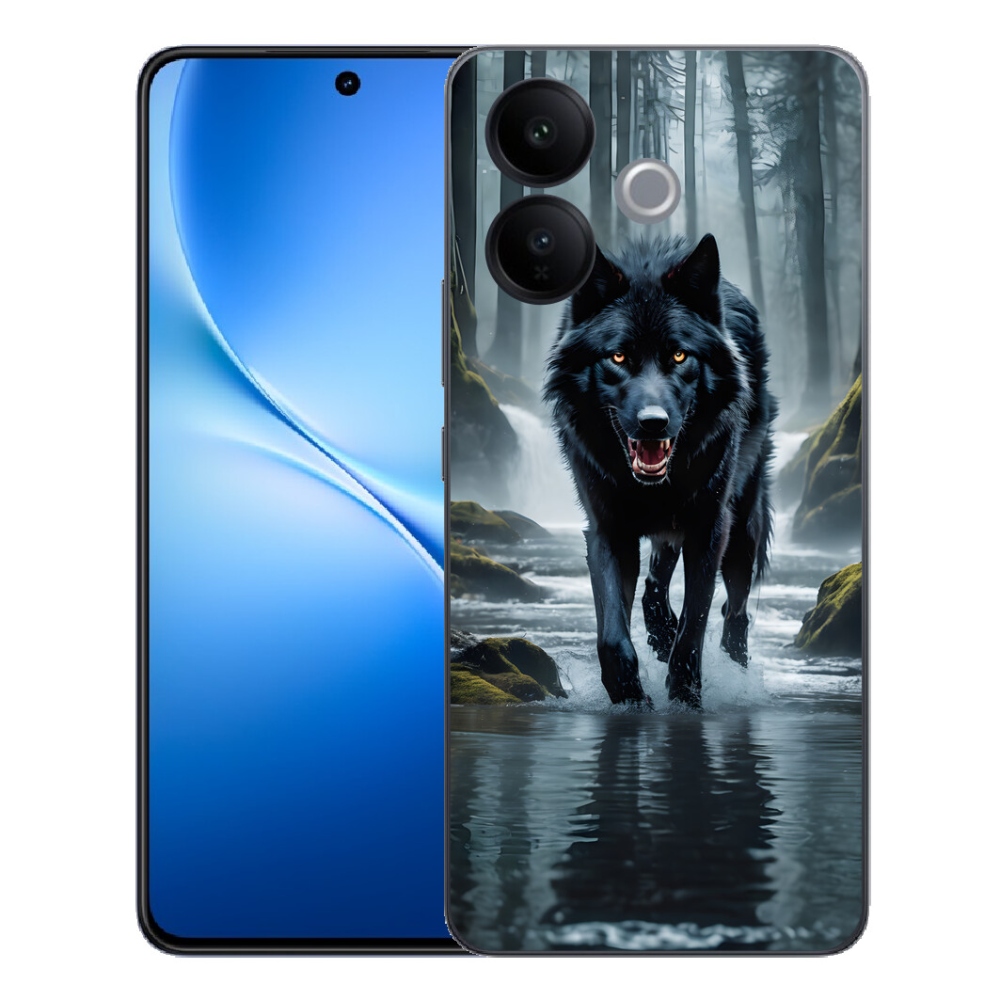 Gélový kryt mmCase na Vivo V70 Lite 5G - čierny vlk